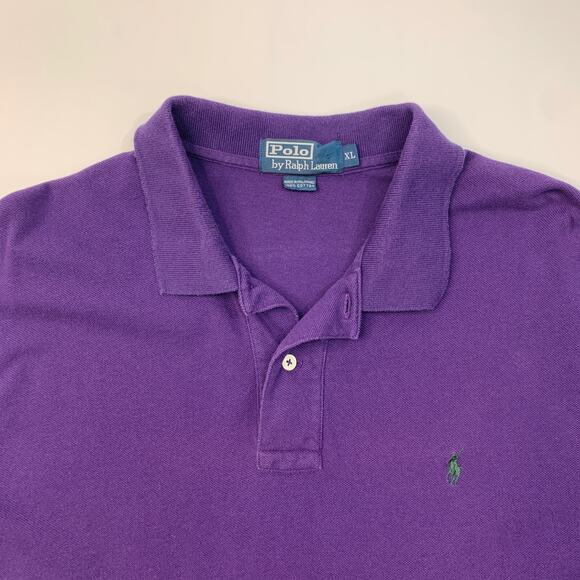Vintage Polo Ralph Lauren Shirt Mens XL Extra Large Grape Purple Cotton Golf - Picture 3 of 8